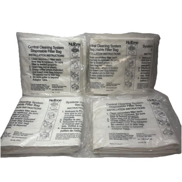 NuTone Other - Lot of Nutone Central Vacuum Bags 3 bags per Pack Part No. 44186 Bundle